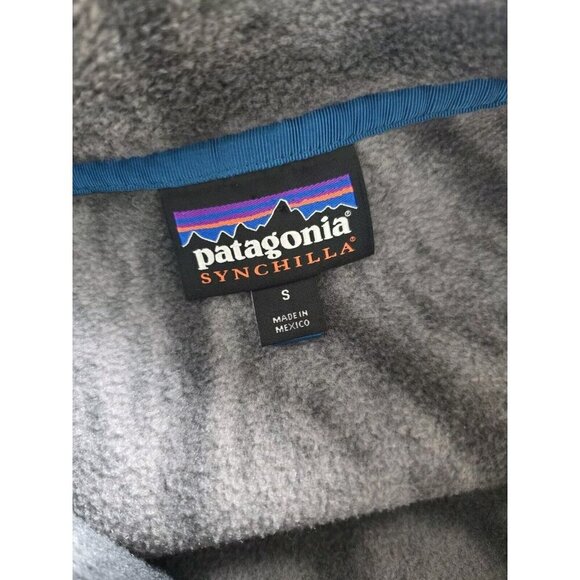 Patagonia Synchilla Pullover Fleece Gray Red Tribal Aztec Mens S Unisex Womens M - Picture 10 of 12